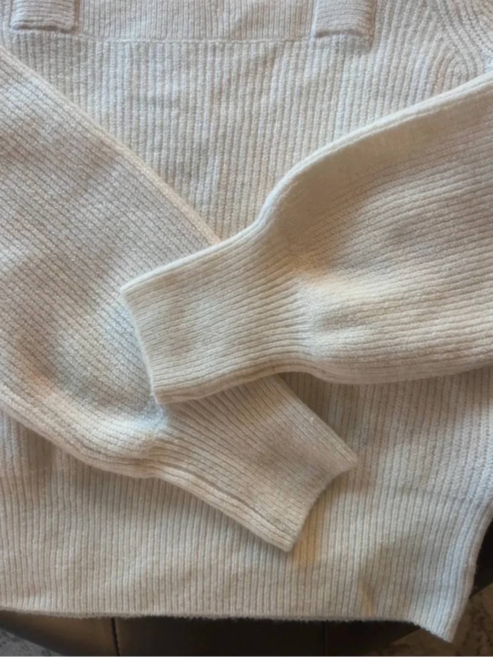 Madewell Cream Square-Neck Ribbed Women's Sweater
